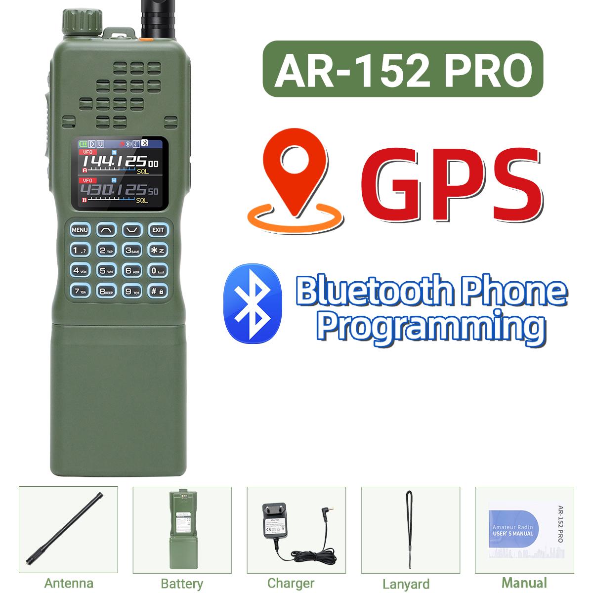 Nieuwe BAOFENG AR-152 PRO GPS Walkie Talkie Bluetooth Programmering Multi Band Tri-power 12000mAh Tactisch Lange Afstand Amateurradio EURO