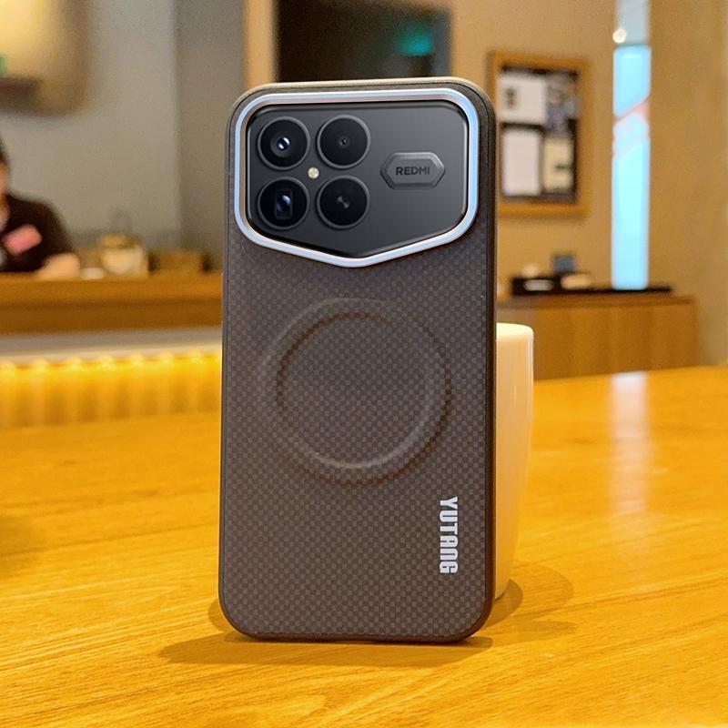 Pro Xiaomi POCO F8 Ultra F8 Pro Pouzdro Magnetické PU Kožené Kryt s Texturou Uhlíkových Vláken s Kovovým Tlačítkem pro Poco F 8 Pro