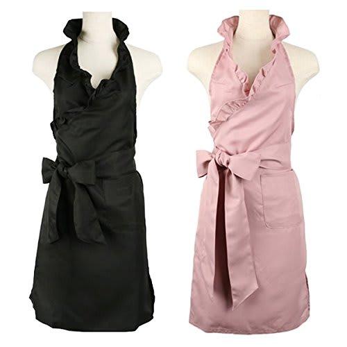 Seven Esthe Frill Apron, Black, Uniform, Salon Apron, Nail Apron, Work Apron, Professional Apron, Staff Apron, Cafe Apron, Solid Color Apron, Workwear