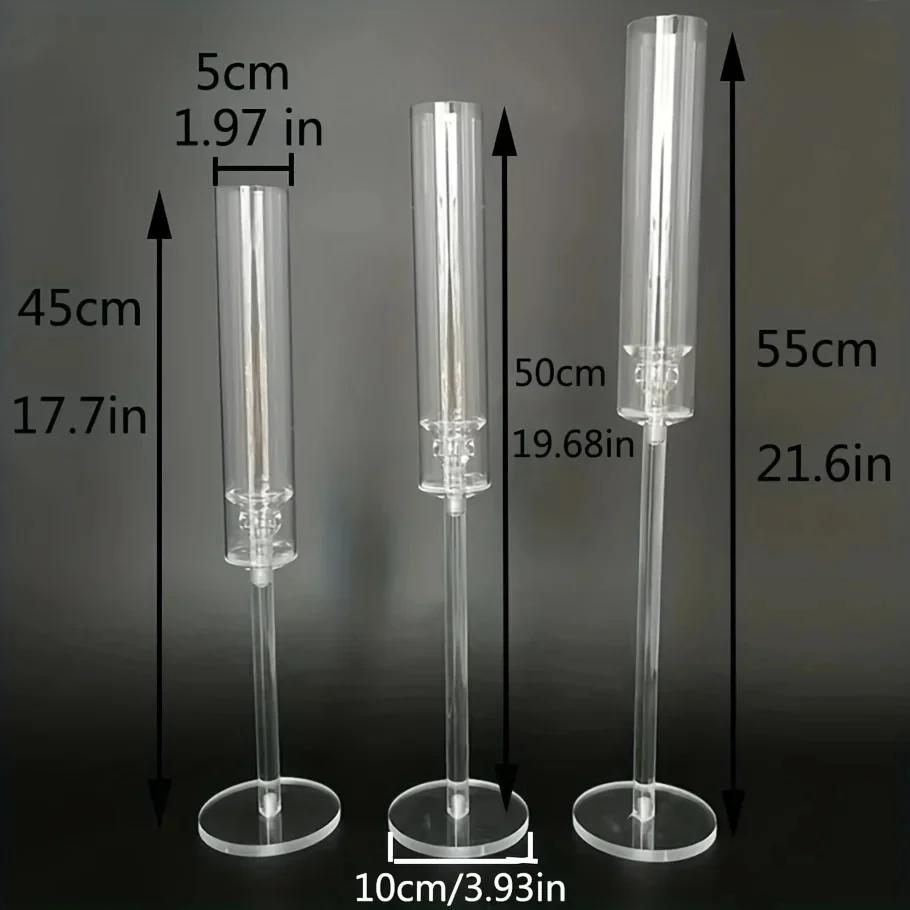 10set=30 Pcs Crystal Candle Holders Acrylic Candlestick Road Lead Candelabra CenterPieces Wedding Porps Christmas Deco