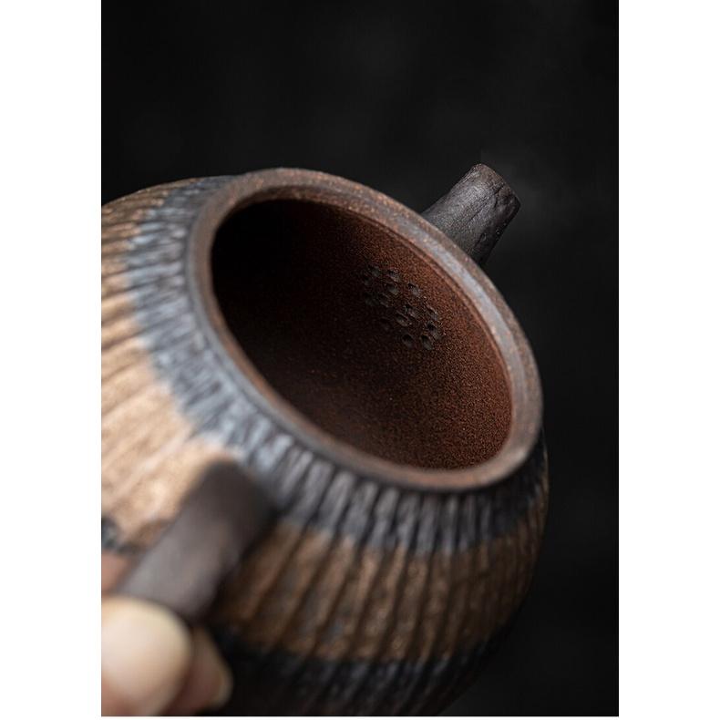 250ml Old Rock Clay Gilded Teapot Ceramic Anti-scald Heat-resistant Tea Set