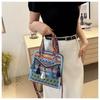 Ethnic Style Crossbody Bag with Tassel Single Shoulder Crossbody Bag Portable Water Bucket Exquisite Bag