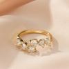 Love Diamond Cuff Rings For Women Inlaid Zirconia Copper Adjustable Finger Accessory