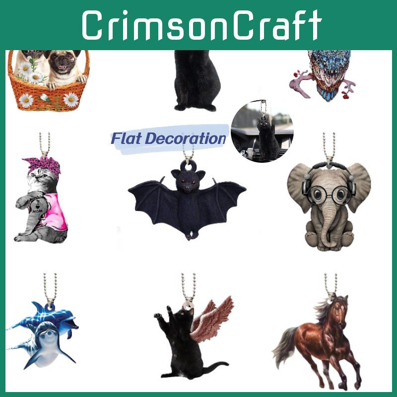 Creative Bat Black Cat Car Hanging Decoration Acrylic Cartoon Style Animal Shape