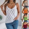 Damen ärmelloses Cami-Top mit Rautenmuster und Hohlstrick, mit Schnallenverschluss