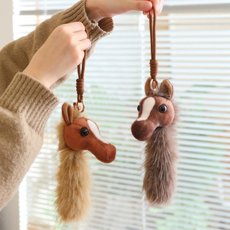 Plush Horse Toy Pendant Decoration for Office Desk and Living Room Animal Ornament Gift for Friend Family