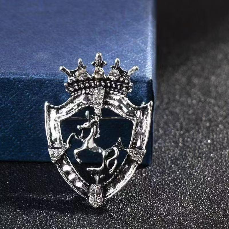 Роскошная серебряная брошь в виде лошади: Модная Унисекс Булавка для Лацкана и Свитера