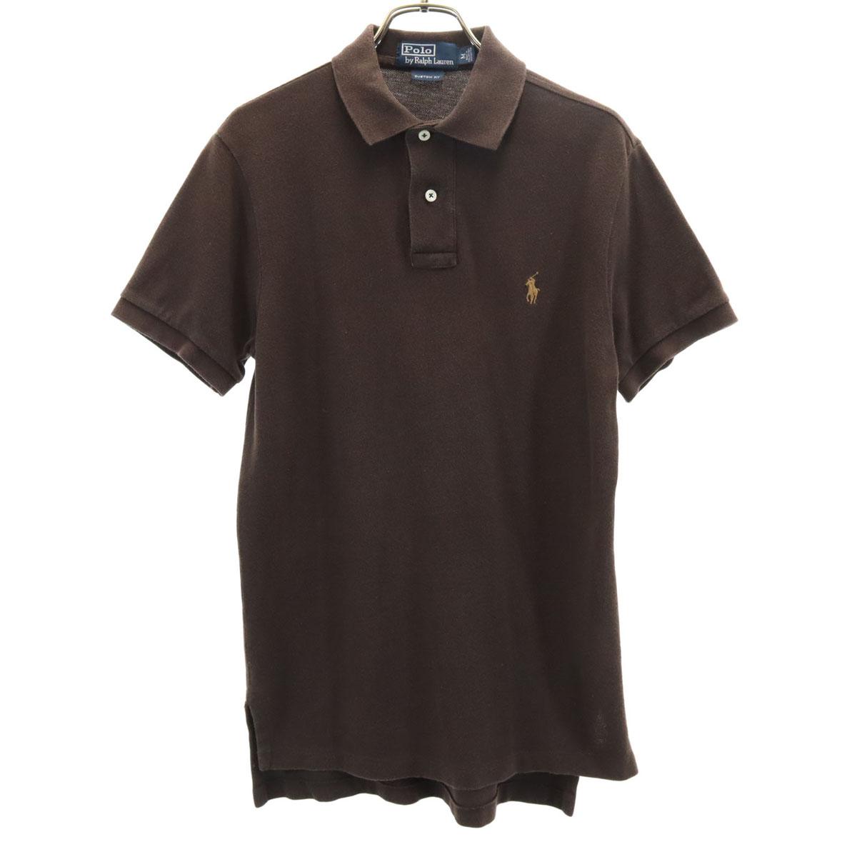 

Поло от Ralph Lauren с коротким рукавом, приталенного кроя, M, коричневый, цвет олененка, мужское, б/у