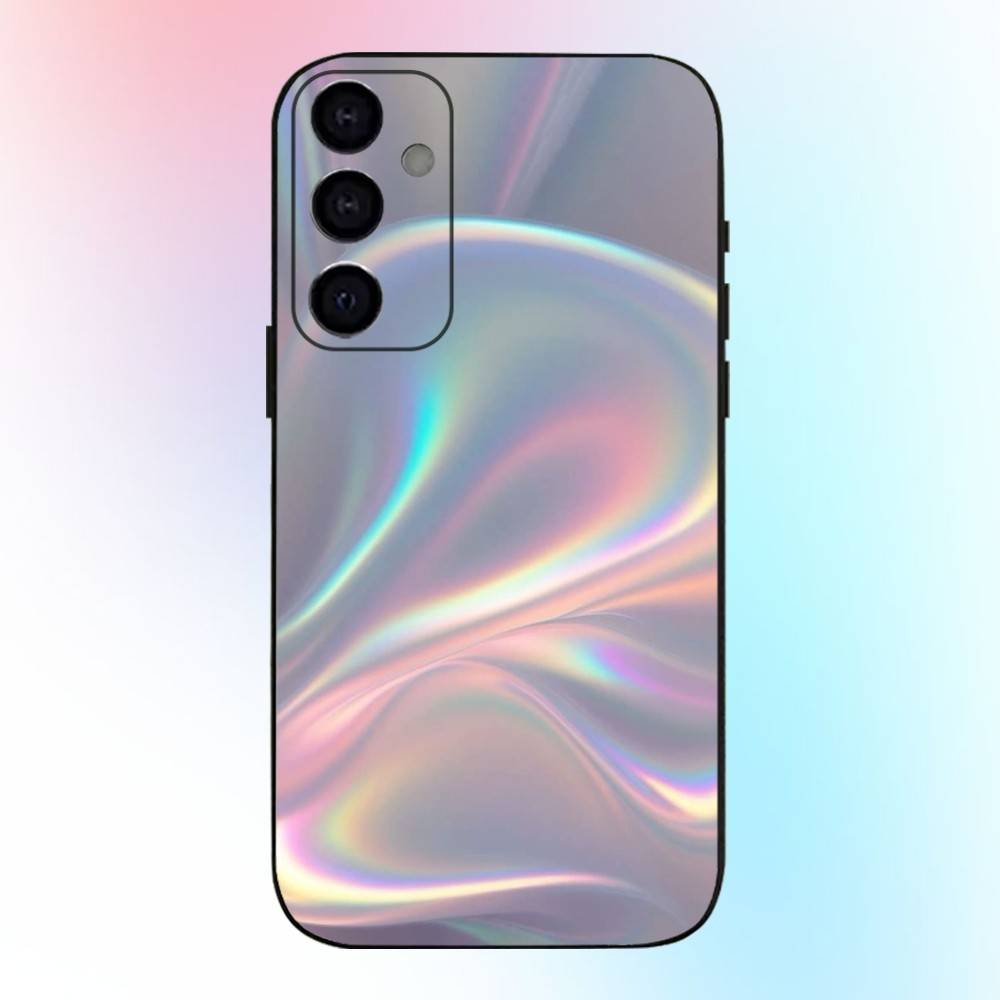Rainbow Holographic Iridescence Phone Case For Samsung Galaxy A73,A72,A71,A70,A53,A52,A51,Others Soft Black Cover