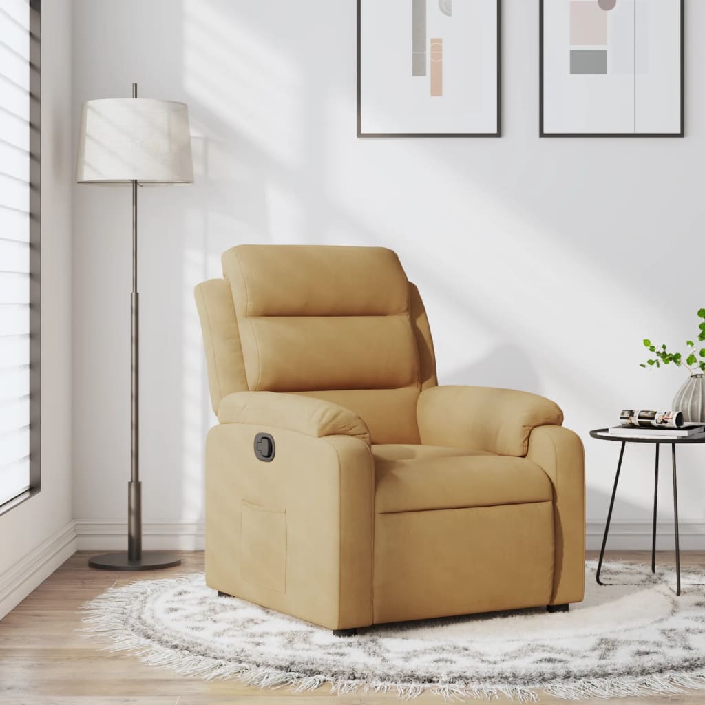 Recliner Chair Brown Velvet
