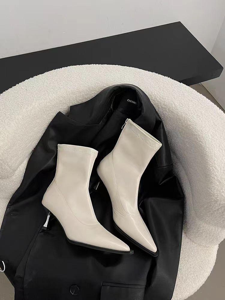 Fashion Aphixta Black Back Zipper Sexy Women Ankle Boots Spike Heel Pointed Toe Lady Footwear Shoes Women zapatos mujer 2025 tendencia
