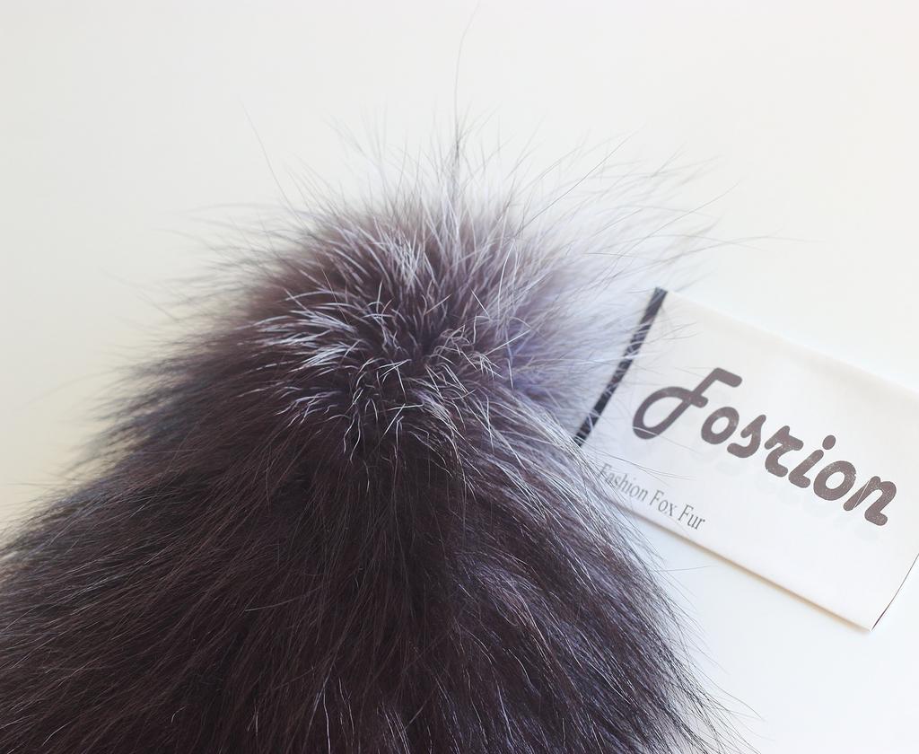 Genuine Fox Tail Fur Handbag Charm Cosplay Toy Fox Hair and Keychain Hook Ring Clip, Brown, Large