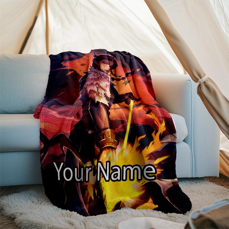 Custom Name Vox Machina Theme Printed Blanket - Perfect for Couch, Bed, Travel & Outdoor Use | Machine Washable, Cozy & Durable.