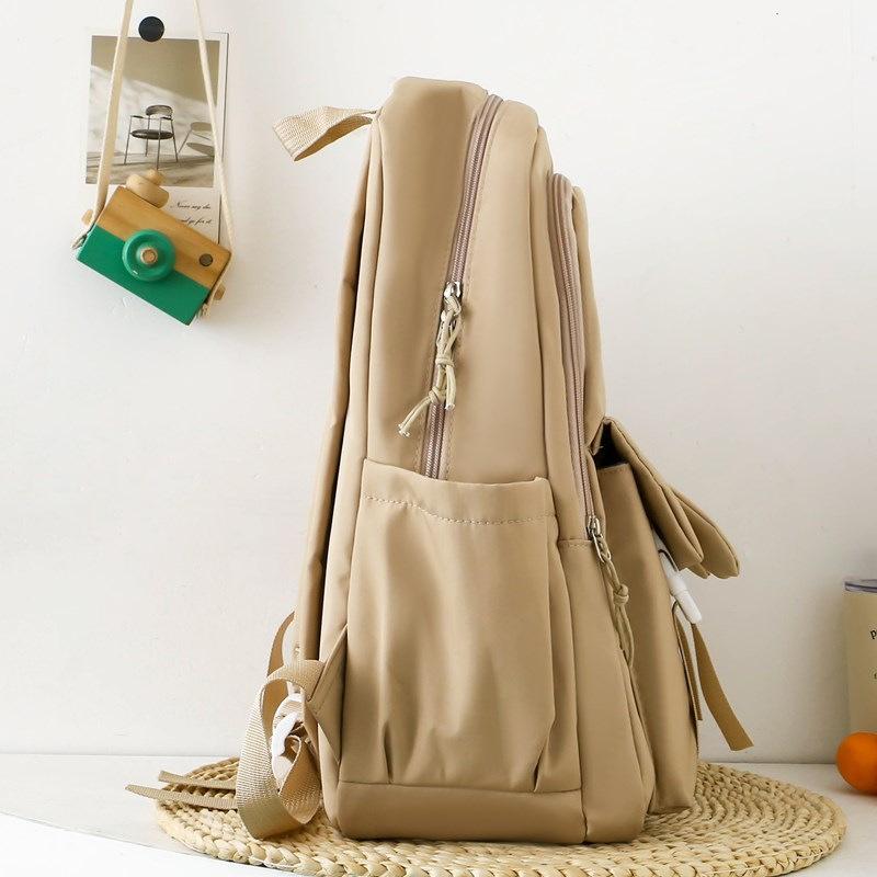 Cute Backpack Female Junior High School Student Backpack Primary School, High School, College Travel Backpack Large Capacity Multi Piece Set Bag
