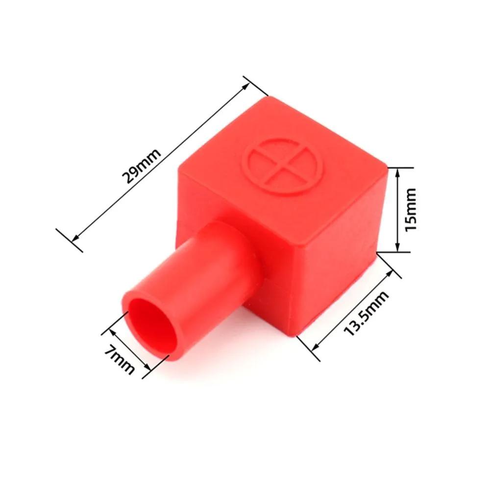 2Pcs Square Motorcycle Car Battery Terminals Rubber Covers Battery Terminals Protection Sleeve Positive Negative Pole Cover