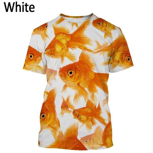 Neuestes Goldfisch-Kampffisch-3D-Tropenfisch-Print Street Wear Hip-Hop-T-Shirt