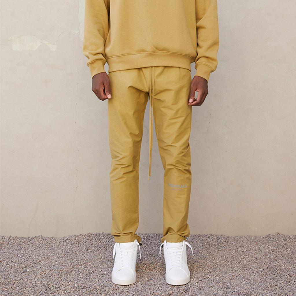 Fear of God Essentials FW21 Track Pants With Thickened Knit For Warmth Unisex Bottoms Amber FOG-FW21-030