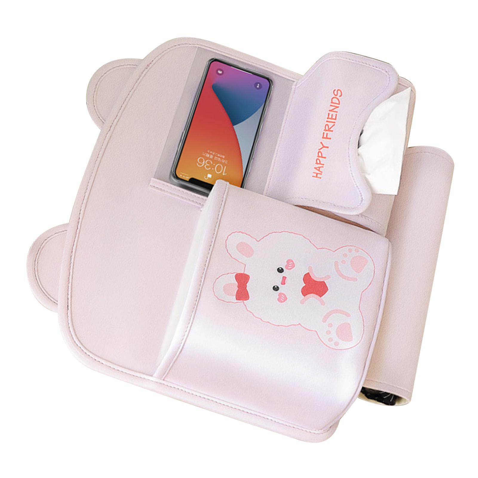 

Car Backseat Organizer PU Leather Tissues Box Multifunctional Phone Bag Eay Installation Car