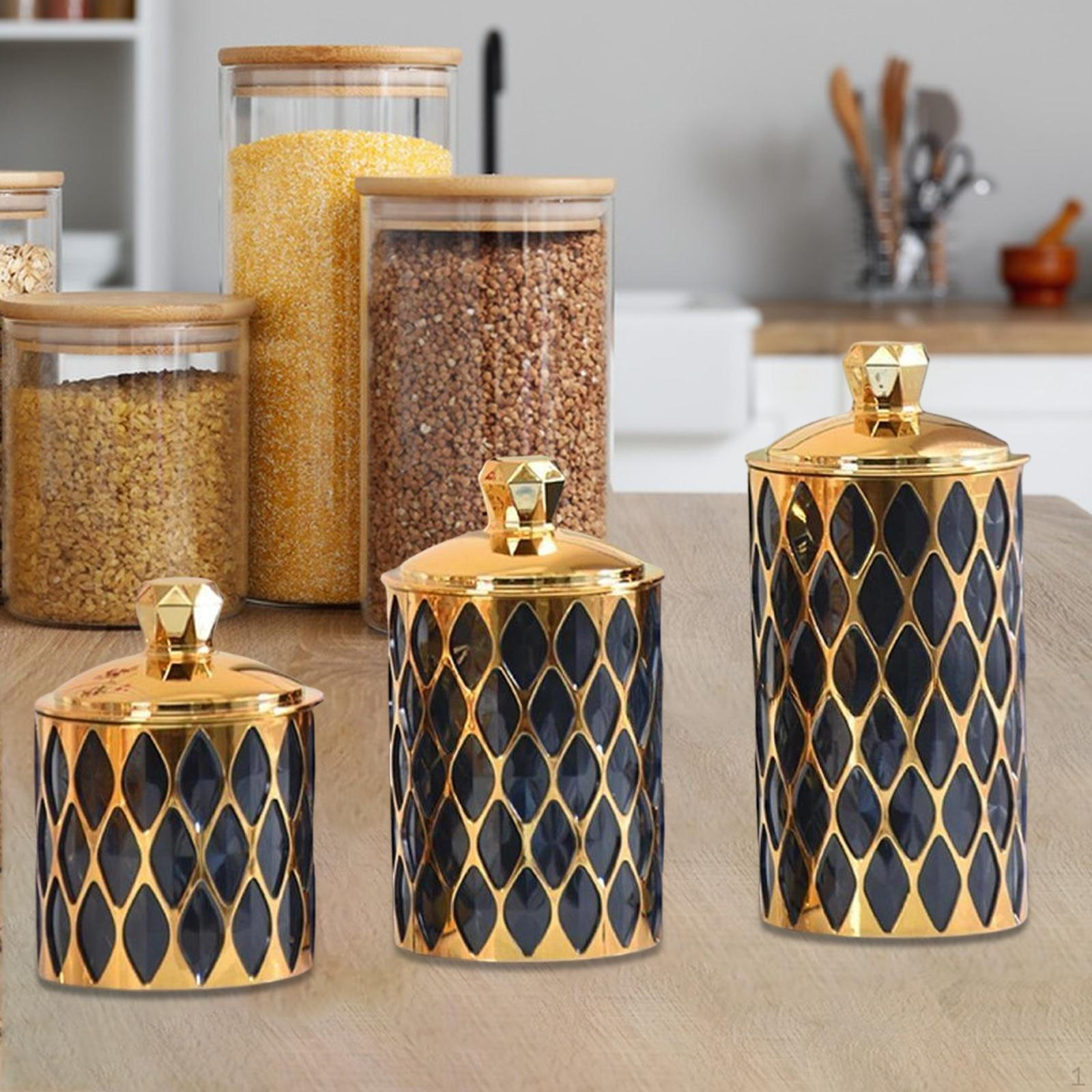 

3 Pieces Airtight Food Storage Jar Multifunctional Household Container with Lid for