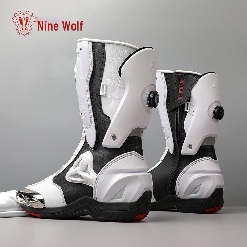 JG Wolves Professional Motorcycle Racing Boots - Sport Protective Motorbike Shoes
