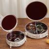 Europäischer Stil Legierung Schmuck Pfau Silber Aufbewahrungsbox, Ohrring Kreis Organizer Glas Süßigkeitenbehälter Schminktisch Dekoration