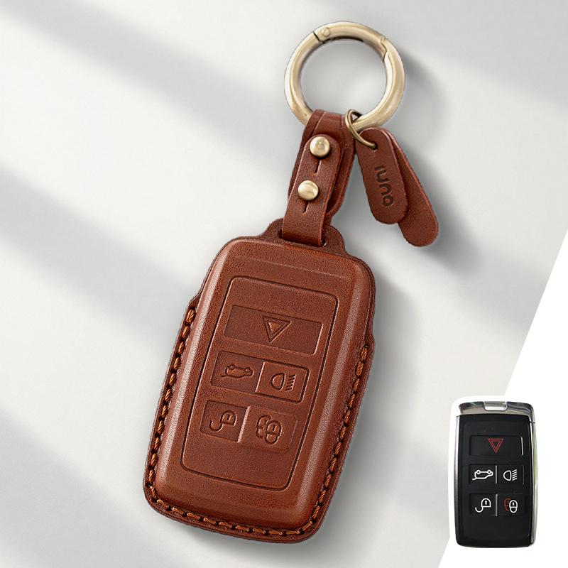 Custodia Protettiva in Vera Pelle per Chiave Fob Land Rover Range Rover Evoque Discovery Sport Vela 4