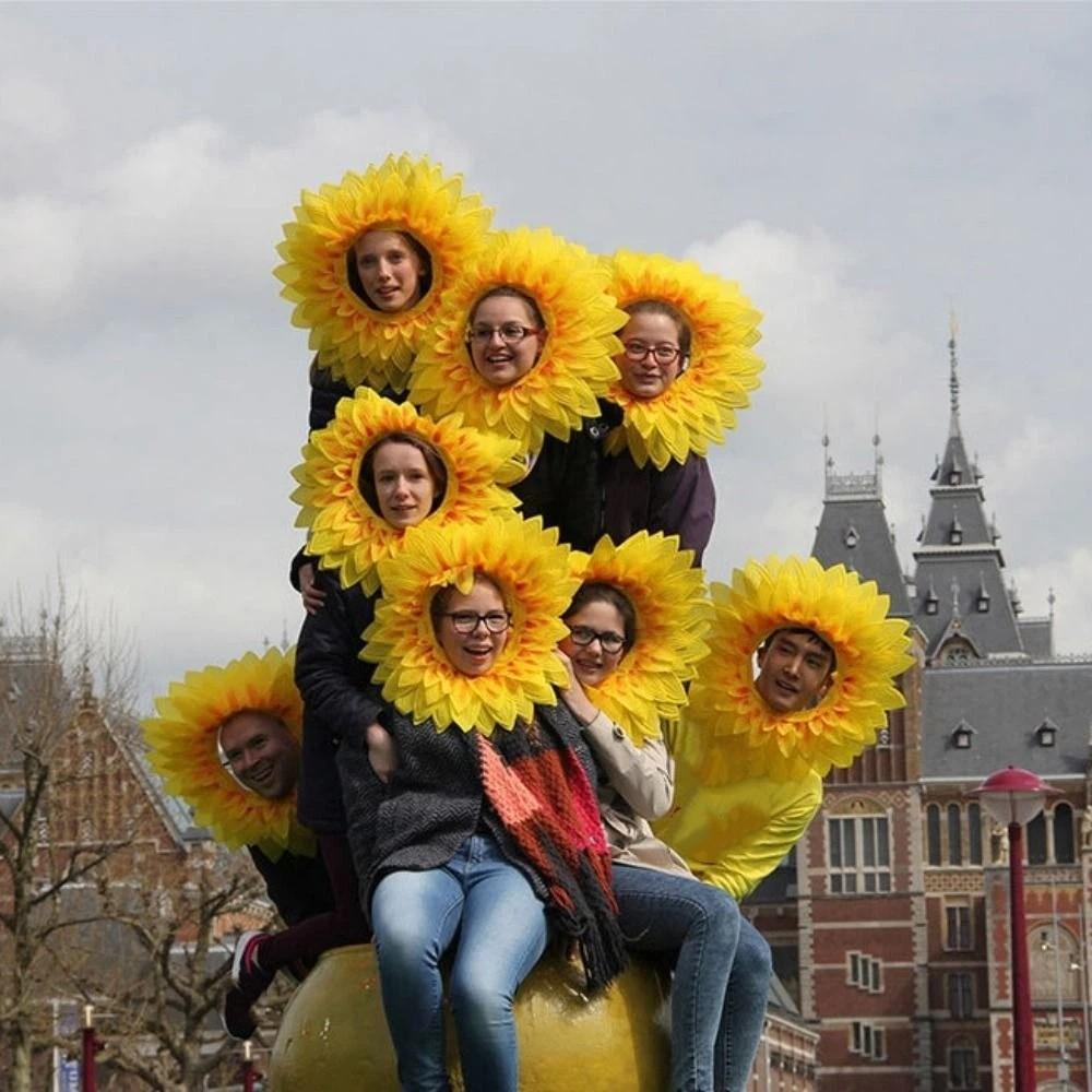 Funny Sunflower Headgear Yellow Sunflower Hat Headpiece Cute Party Sunflower Hat  Kids Games