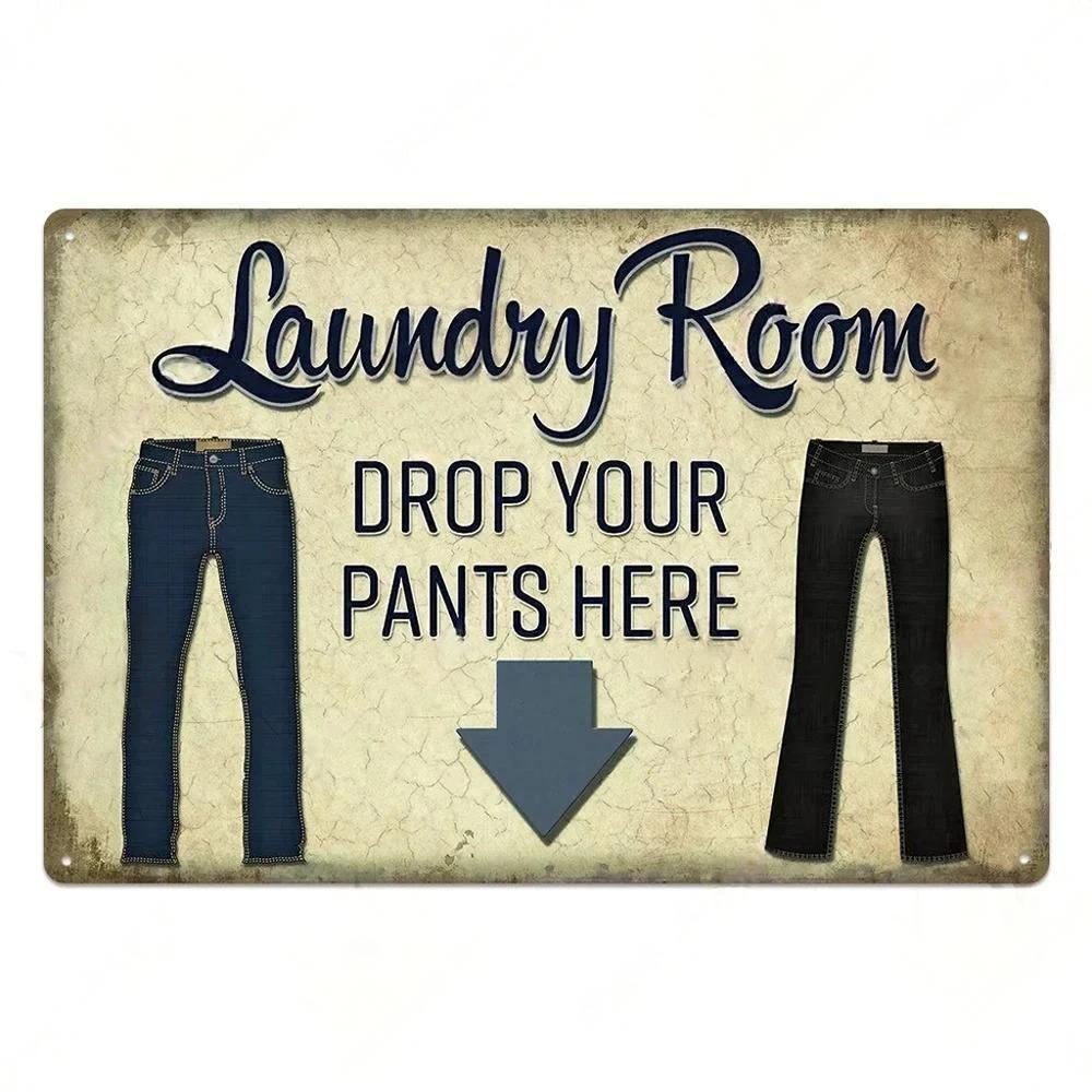 Laundry Room Billboard Vintage Metal Tin Sign Decor Funny Poster Plate Rust Decorative Plaque Tinplate Dry Clean Store Signs
