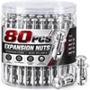 80/4PCS Petal Expansion Rivet Nut Hollow Wall Anchor Screw Metal Bolts Nuts for Metal Furniture Mounting Fix Hardware Fasteners