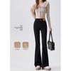 Women's High-Waist Fleece-Lined Flare Jeans - Black, Slimming, 2025 Spring Winter Fashion