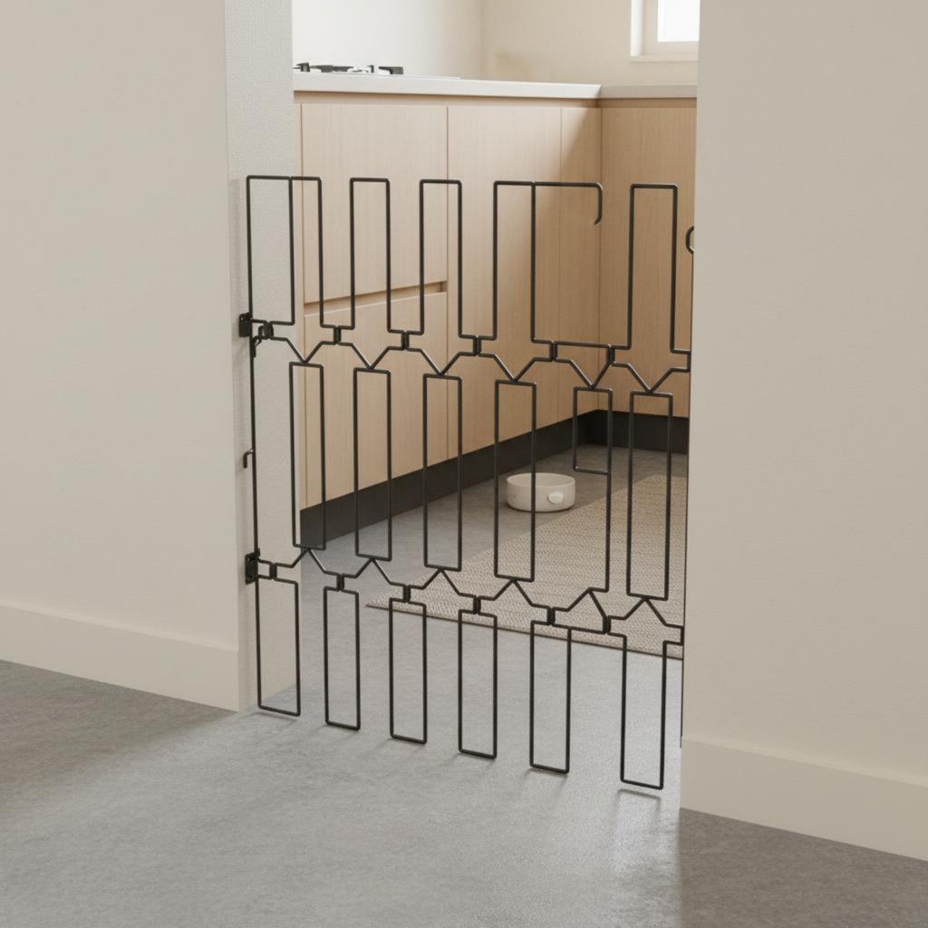 Metal Retractable Pet Gate Foldable Retractable Pet Gate Home Barrier Auto Retract Space-Saving for Doorway, Stairs