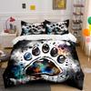 Ink painting style dog paw prints Bedding Set for Kids Luxury Gift 3pcs Digital Print Comforter Set Soft Comfortable Breathable