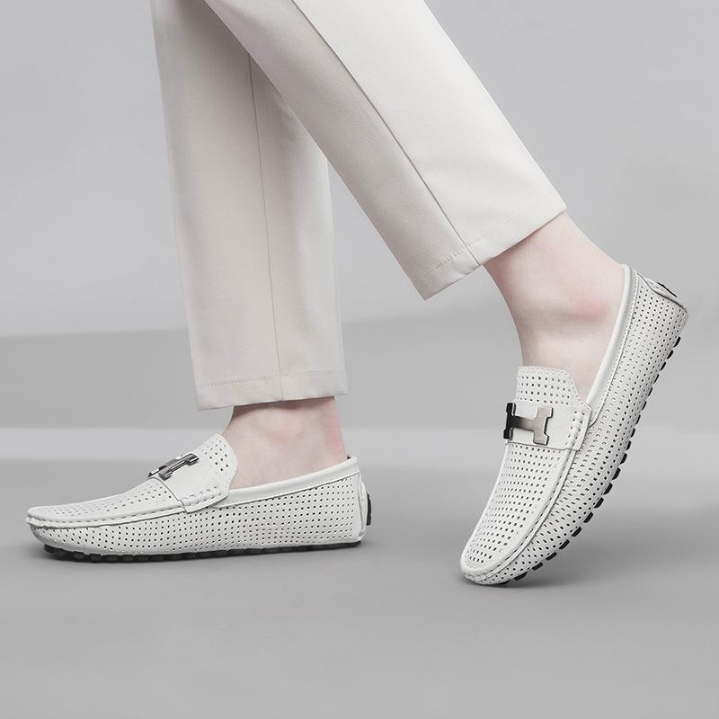 Men's Shoes Crocodile Pattern Doudou Shoes Large Size Lazy Driving Shoes Foreign Trade British Casual Leather Shoes Men's Cowhide Men's Shoes