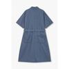 Studio Tomboy Pinstripe Denim Belted Short Sleeve Dress 9176341987 
