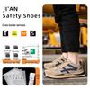 Reflective Steel Toe Safety Work Shoes - Anti-Smash, Anti-Puncture, Lightweight, Comfortable Men's Labor Protection Footwear