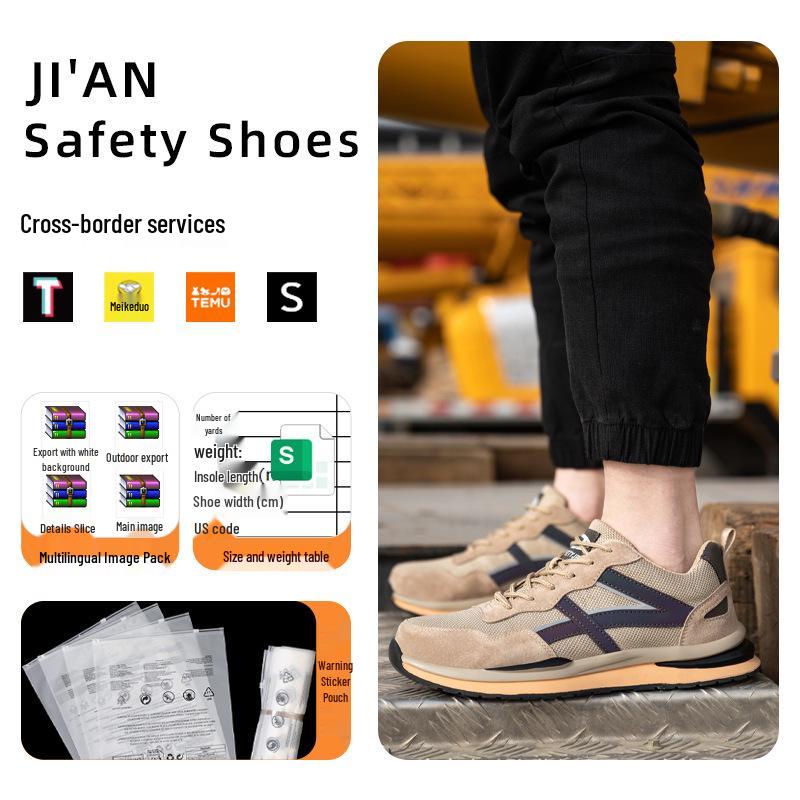 Reflective Steel Toe Safety Work Shoes - Anti-Smash, Anti-Puncture, Lightweight, Comfortable Men's Labor Protection Footwear