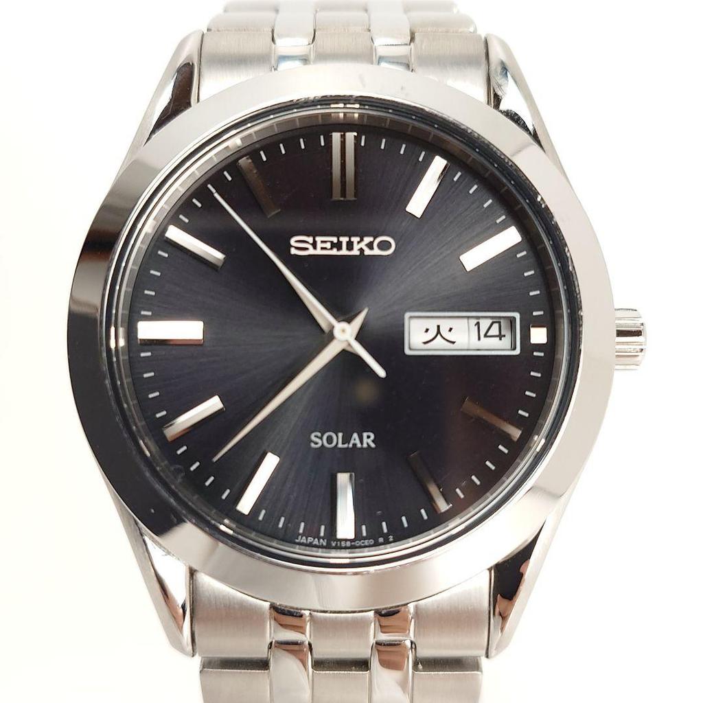[USED] Working SEIKO Spirit Solar Watch, Black, V158-0AZ0