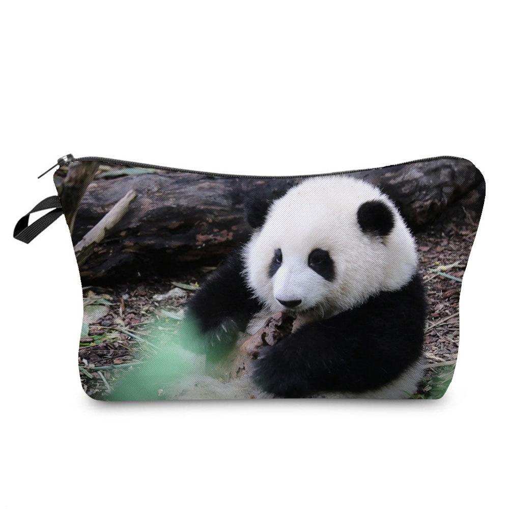 Women  Panda Print Cosmetic Bag Toiletries Organize Travel Storage Case KTB