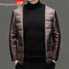 Hengyuanxiang Herren Quadratischer Kragen Mittellanger Wollmantel mit Abnehmbarem Daunenfutter - 2025 Herbst/Winter Warmer Windbreaker