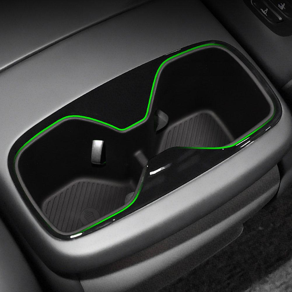 For Kia EV9 2025 2025 TPE Armrest Rear Water Cup Holder Storage Box Tray Organizer Car Interior Accessories Black