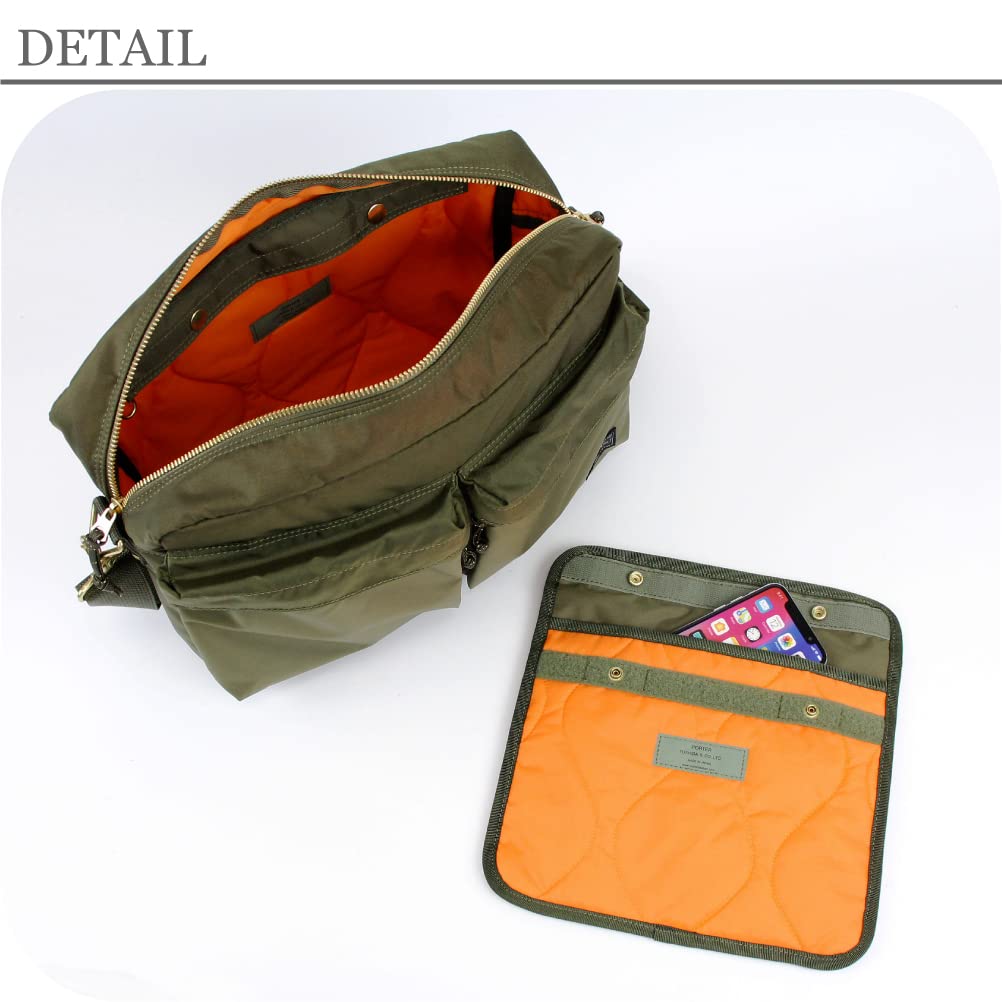 Porter Force Men's Round Shoulder Bag, Made In Japan, Easy To Use, Water-Repellent, Navy, 855-07415