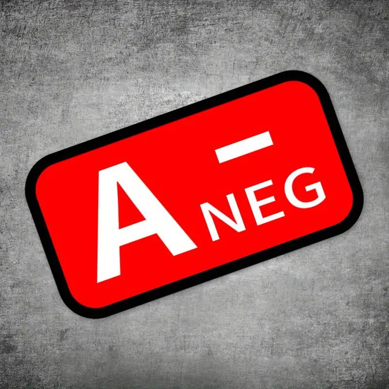 Waterproof Blood Type Vinyl Sticker, Red A/B/AB/O POS NEG Graphic Decal, Universal DIY Decoration for Auto Motorcycle Helmet