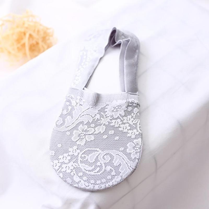 Women Girl Cotton Lace Antiskid Invisible Liner No Show Peds Low Cut Socks