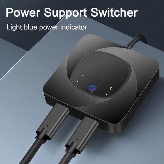 1 Set Bidirectional Switcher 8K@60HZ USB-C KVM Switcher with PD100W Charging 10Gbps Transmission Switcher for Phone Computer