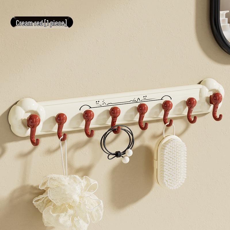 

New Strong Suction Cup Adhesive Hooks for Kitchen & Bathroom - No Drilling, Wall-Mounted, Stylish Cream Design