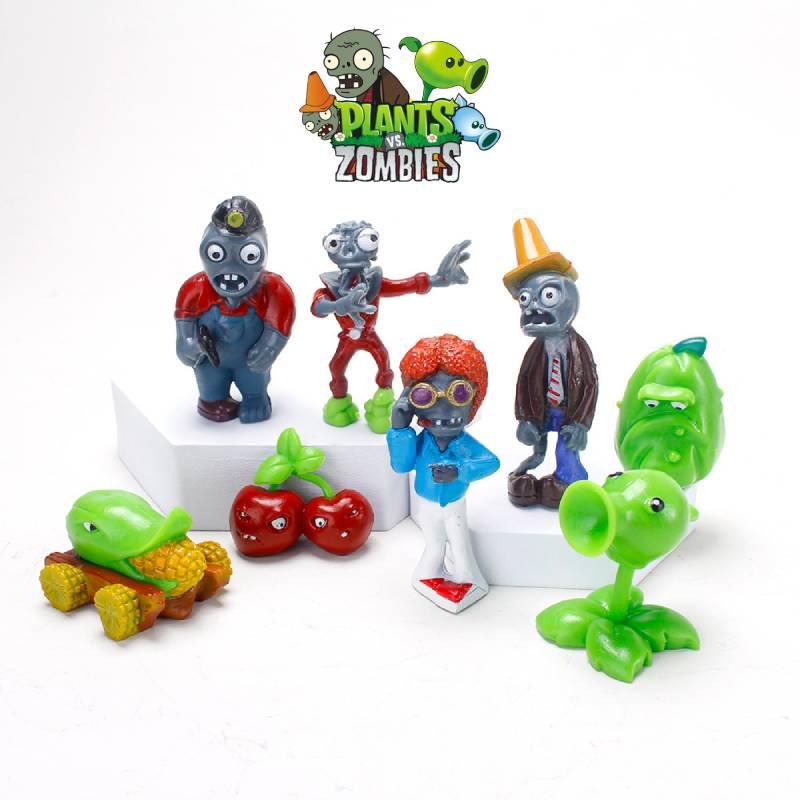 Plant Vs. Zombie Birthday Cake Decoration Peashooter Bomb Cherry Iron Bucket Zombie Cake Ornament