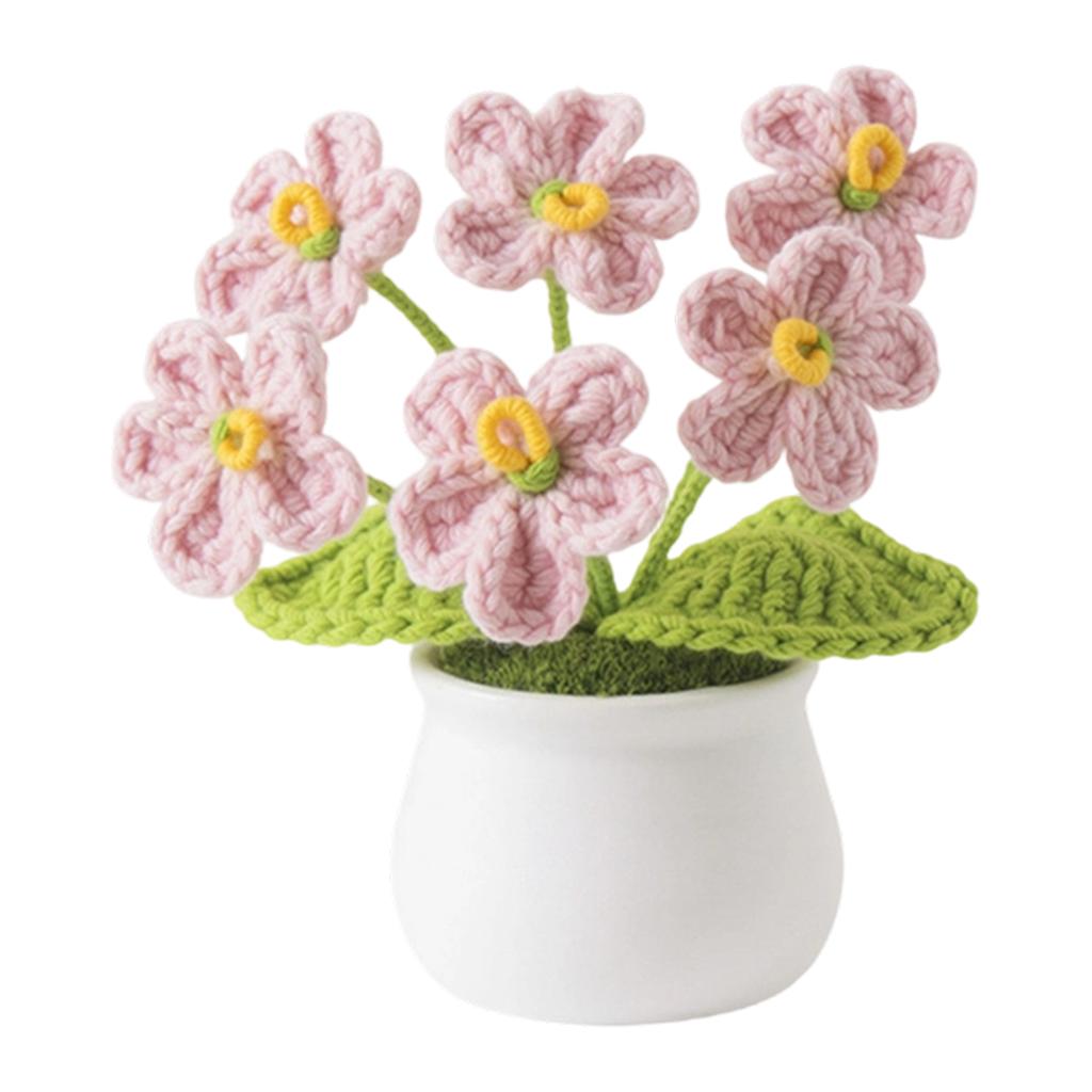 Knitting Crochet Lavender Flowers Potted Plant Colorful Flowers Handmade Flowers Home Office Car Decors Valentine Gift