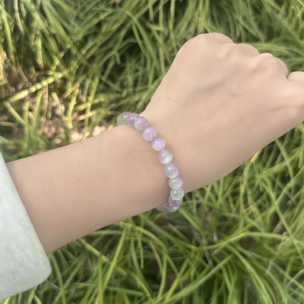 1pc Pink and purple cat's eye bracelet symbolizes wealth and prosperity jewelry gift for women perfect for all seasons