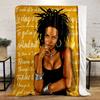 Bold Woman with Dreadlocks On Yellow Background Patterned Flannel Blanket Perfect for the Bedroom Living Room, Sofa, or a Little Nap