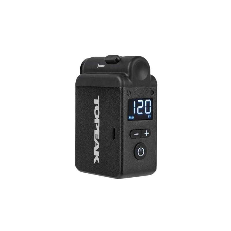 Topeak E-Booster Digital Electric Pump with Digital Gauge for Bicycle Tires, Black